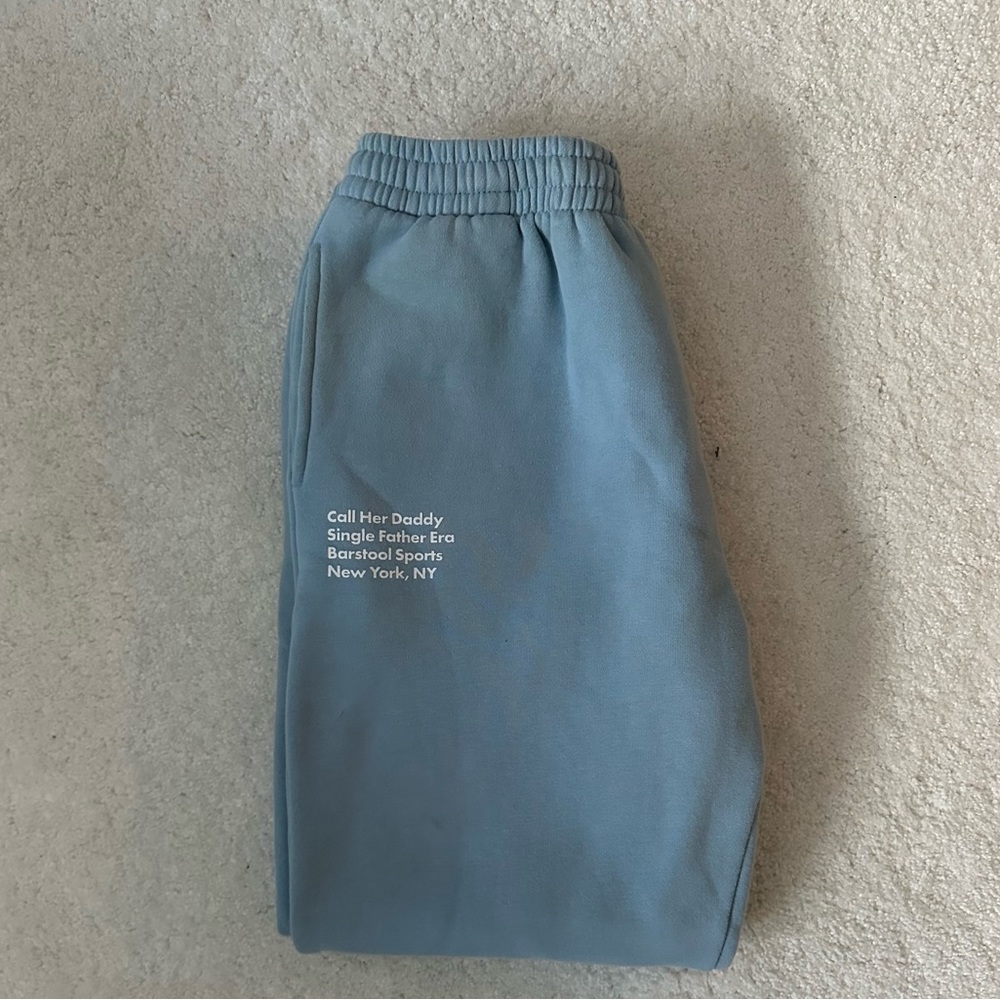 Call Her Daddy blue sweatpants